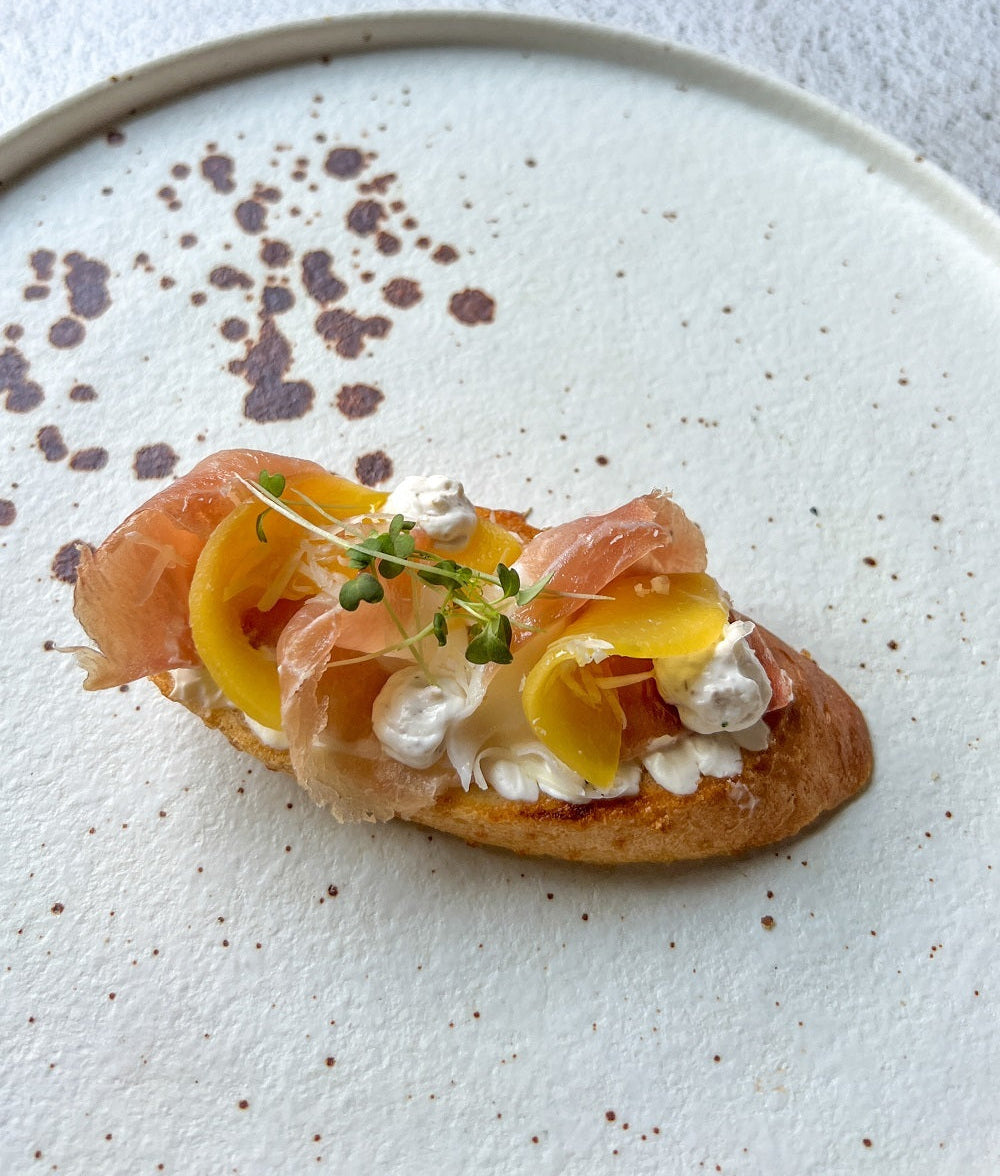 Jambon de Parme et pêches