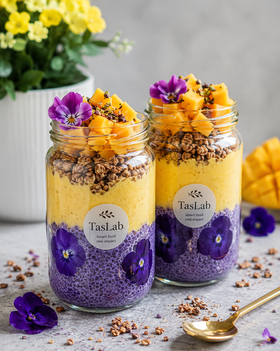 Mango & Purple Chia Breakfast Jar